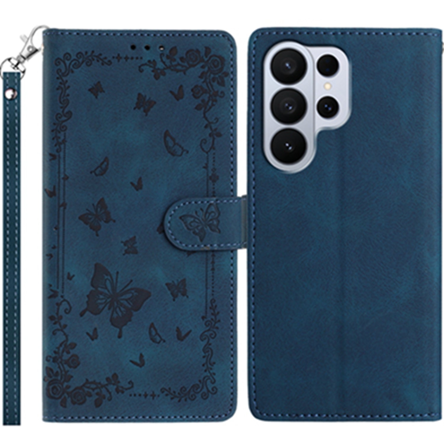 For Samsung Galaxy S26 Ultra Case Garden Imprinted PU Leather Wallet Phone Cover with Wrist Strap