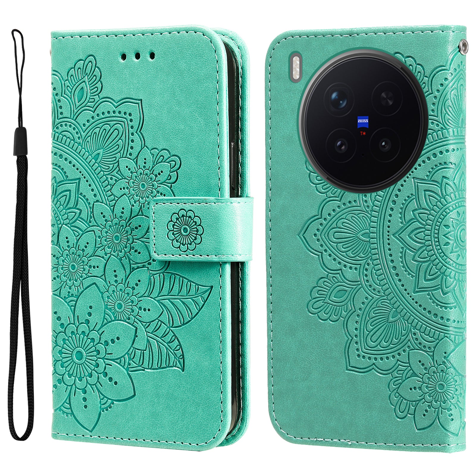 For vivo X300 Pro 5G Case Floral Pattern PU Leather Wallet Stand Phone Cover
