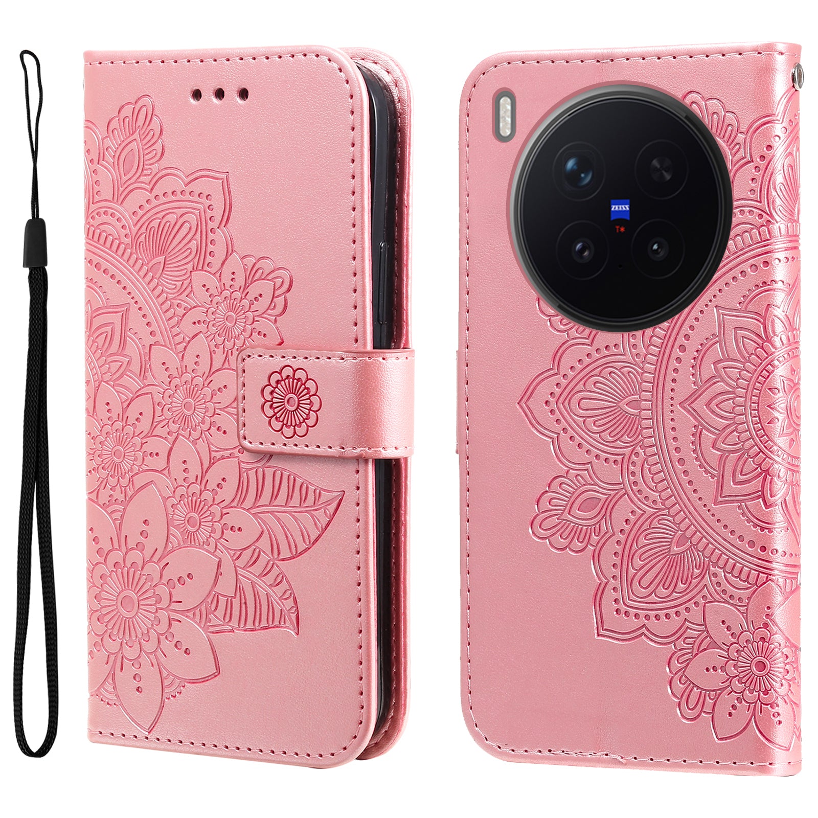 For vivo X300 Pro 5G Case Floral Pattern PU Leather Wallet Stand Phone Cover