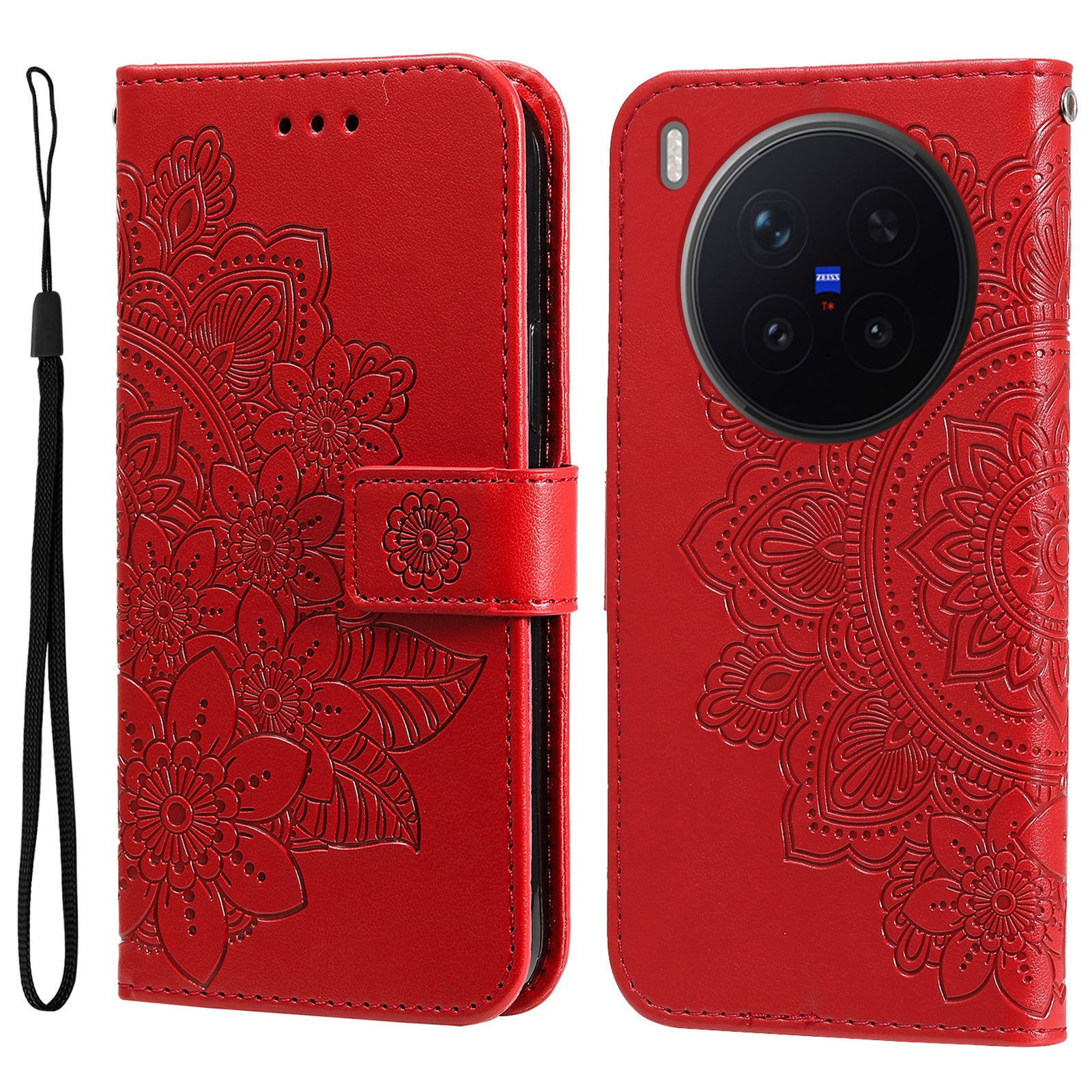 For vivo X300 Pro 5G Case Floral Pattern PU Leather Wallet Stand Phone Cover