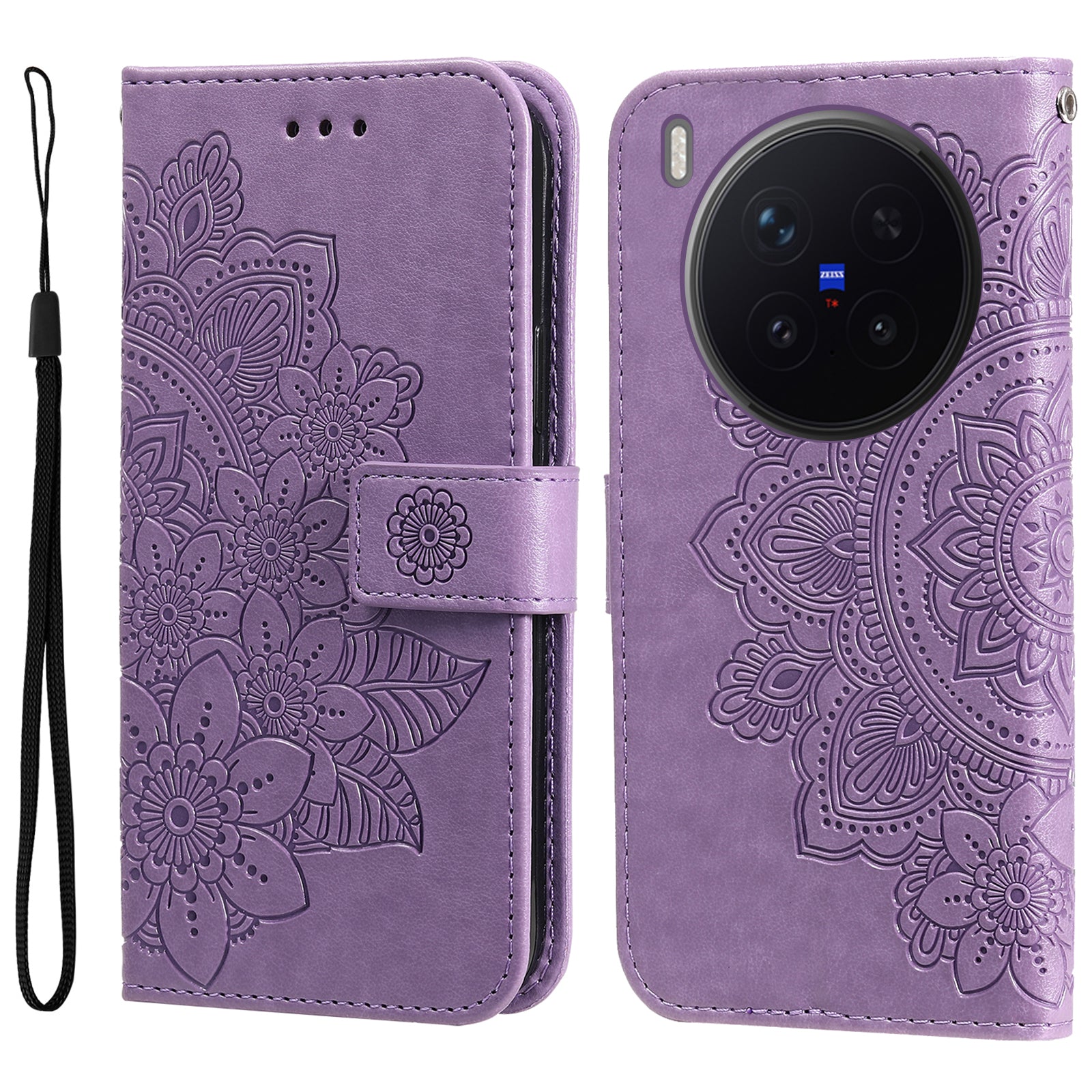 For vivo X300 Pro 5G Case Floral Pattern PU Leather Wallet Stand Phone Cover