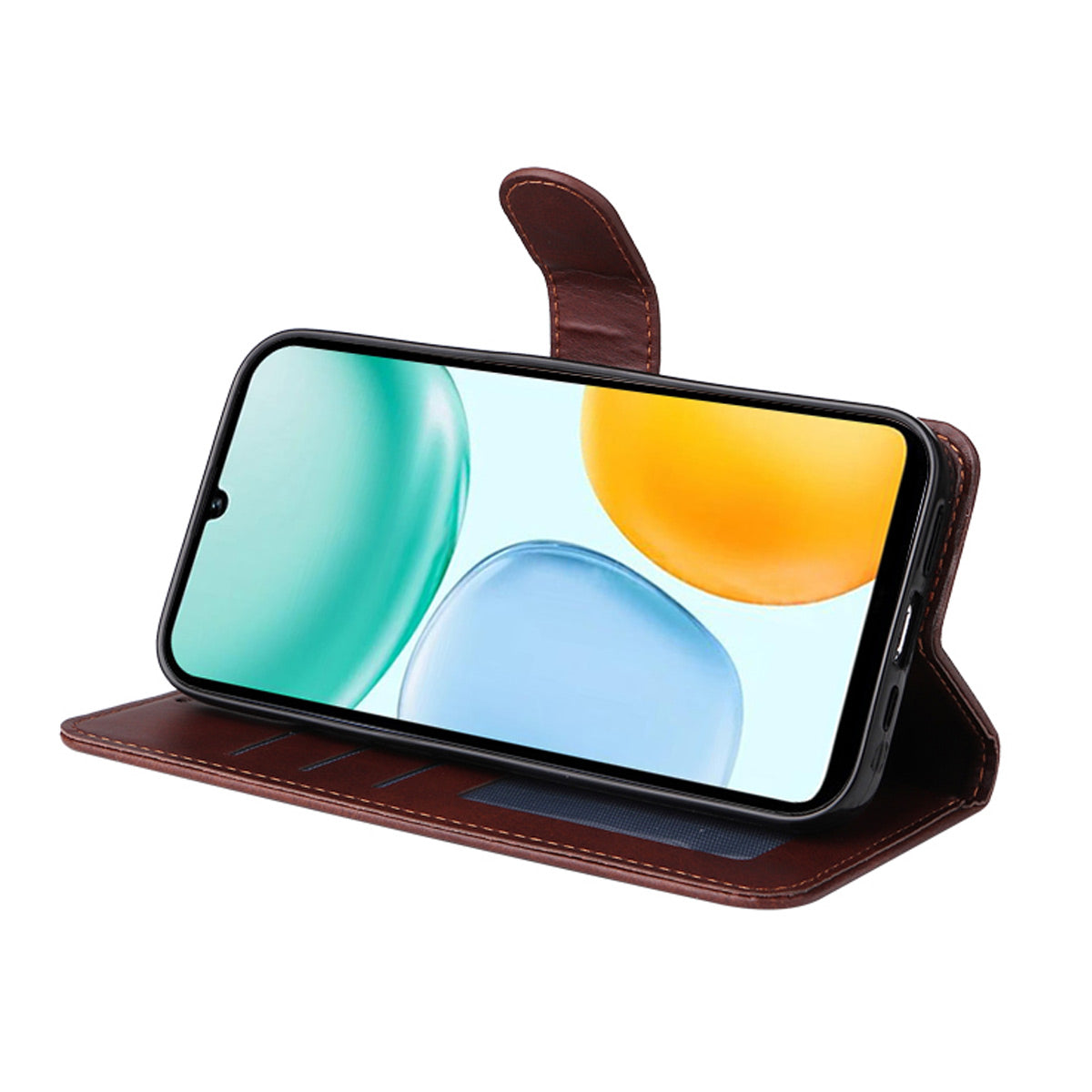 For Honor X5c Plus 4G PU Leather Wallet Case ENKAY HAT PRINCE Phone Stand Cover with Tempered Glass