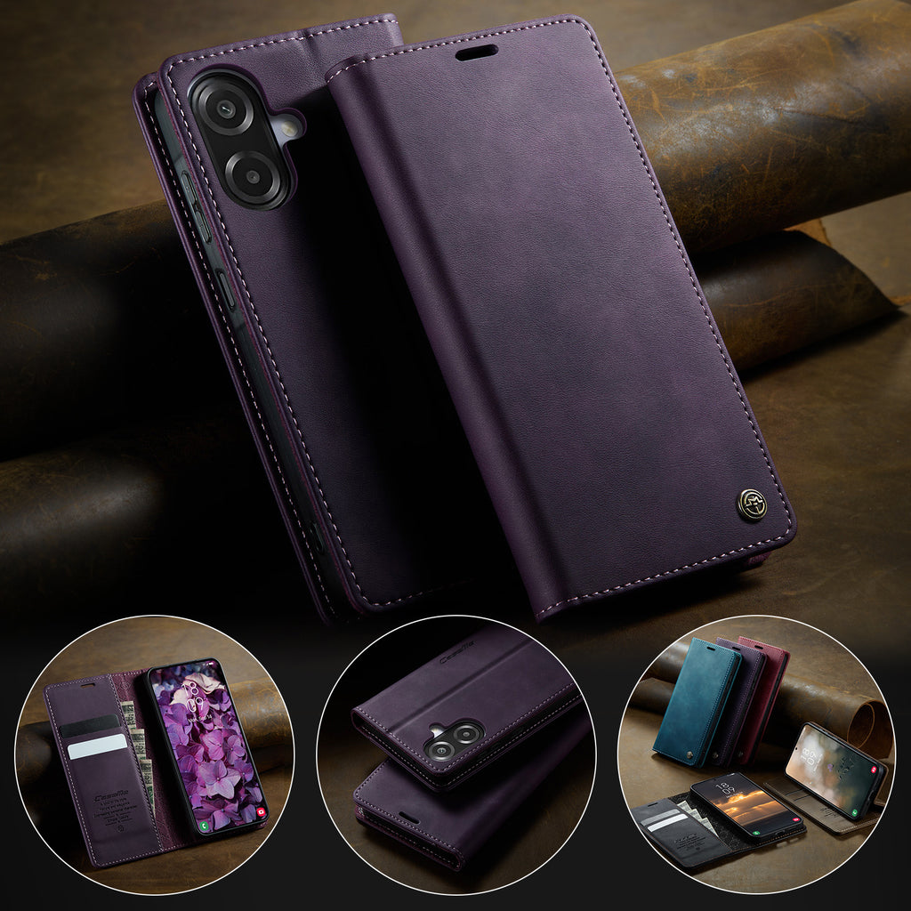 For Samsung Galaxy A06 4G / Galaxy A06 5G / Galaxy A07 4G Case CASEME 033 Series RFID Blocking Wallet Stand Calf Texture Leather Phone Cover