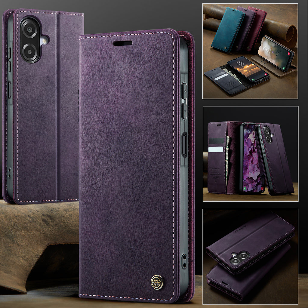 For Samsung Galaxy A06 4G / Galaxy A06 5G / Galaxy A07 4G Case CASEME 033 Series RFID Blocking Wallet Stand Calf Texture Leather Phone Cover