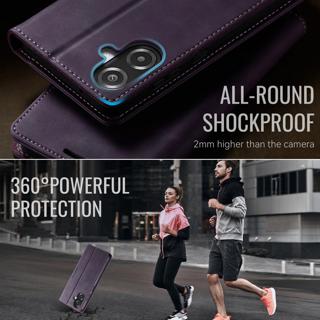 For Samsung Galaxy A06 4G / Galaxy A06 5G / Galaxy A07 4G Case CASEME 033 Series RFID Blocking Wallet Stand Calf Texture Leather Phone Cover