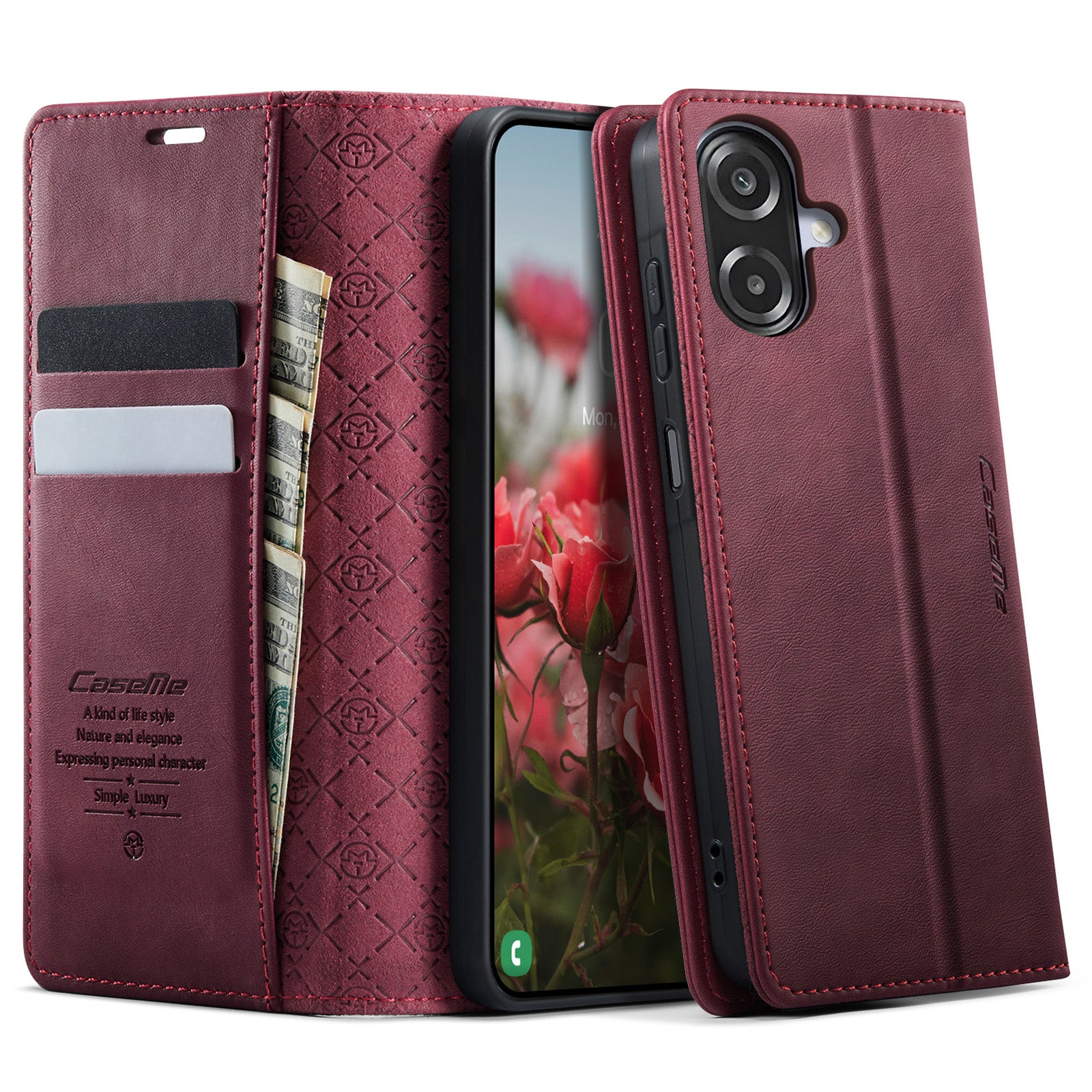 For Samsung Galaxy A06 4G / Galaxy A06 5G / Galaxy A07 4G Case CASEME 033 Series RFID Blocking Wallet Stand Calf Texture Leather Phone Cover