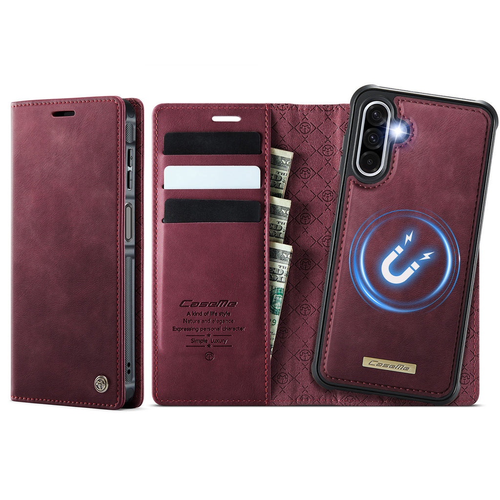 For Samsung Galaxy A17 5G / Galaxy A17 4G Magnetic Case CASEME C49 RFID Blocking Detachable Wallet Leather Phone Cover
