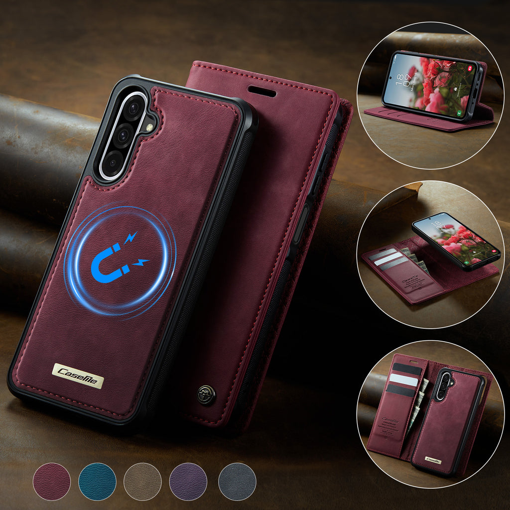 For Samsung Galaxy A17 5G / Galaxy A17 4G Magnetic Case CASEME C49 RFID Blocking Detachable Wallet Leather Phone Cover