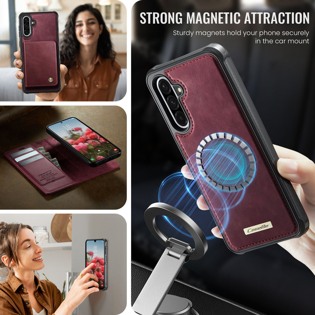 For Samsung Galaxy A17 5G / Galaxy A17 4G Magnetic Case CASEME C49 RFID Blocking Detachable Wallet Leather Phone Cover