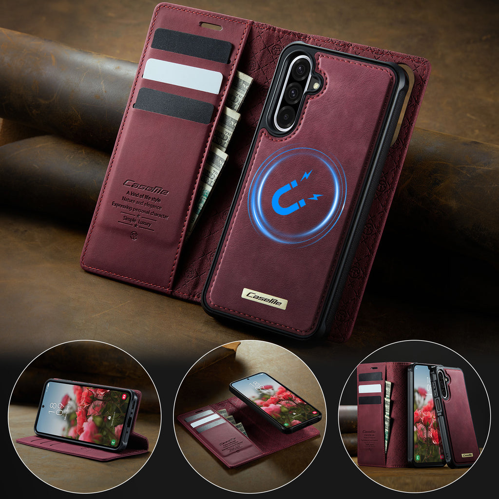 For Samsung Galaxy A17 5G / Galaxy A17 4G Magnetic Case CASEME C49 RFID Blocking Detachable Wallet Leather Phone Cover