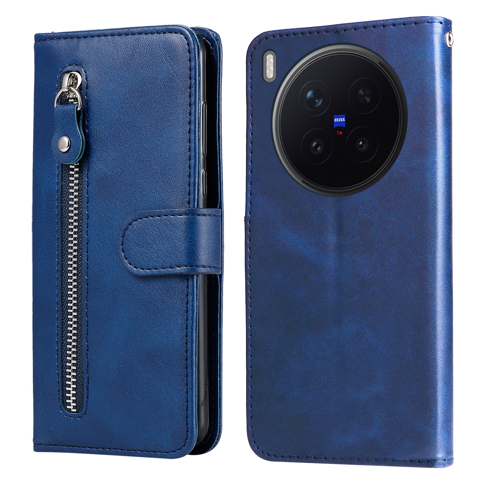 For vivo X300 Pro 5G PU Leather Cases with Zipper Pocket Wallet Phone Cover Stand