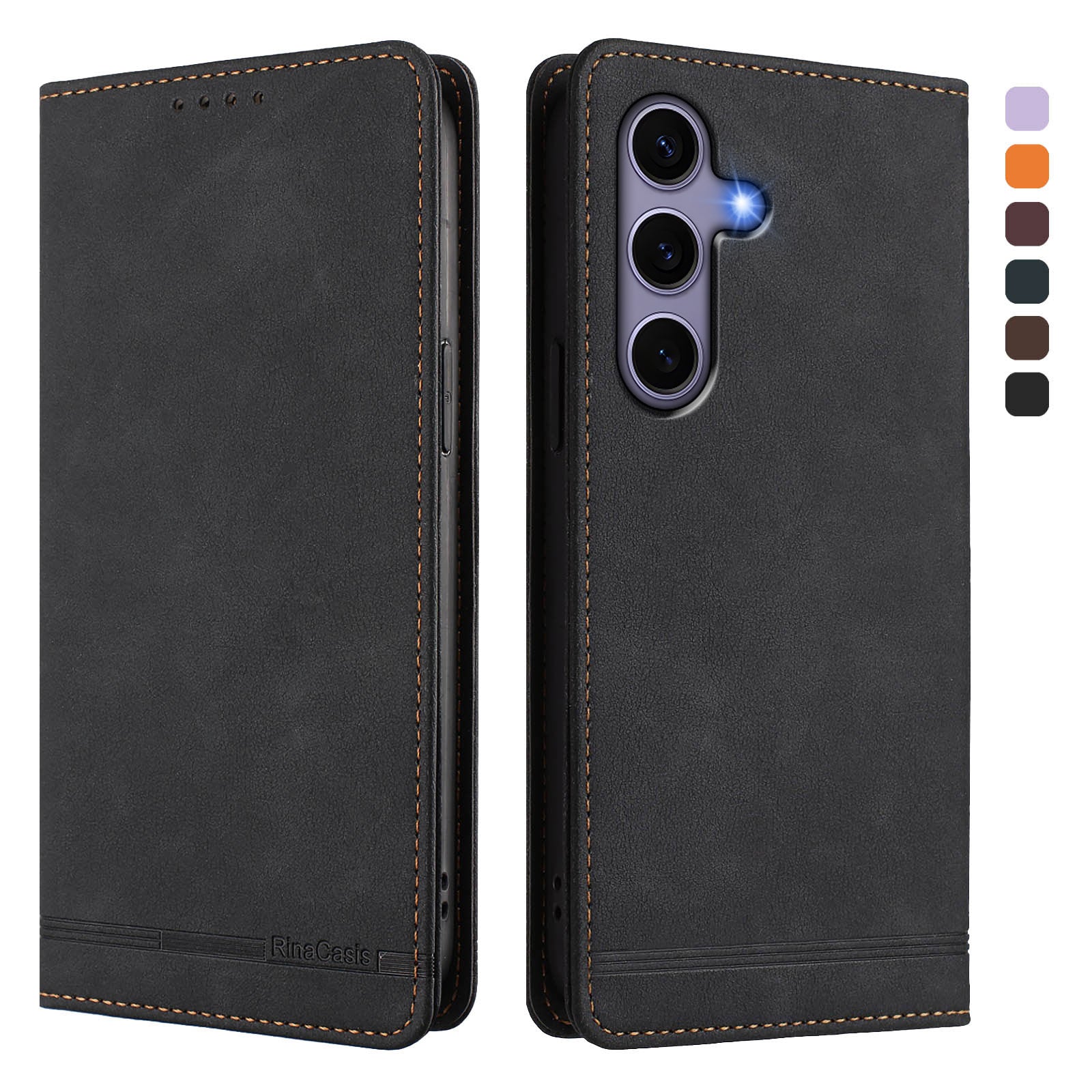 For Samsung Galaxy S24 / Galaxy S25 Case RINACASIS RC23 RFID Blocking Wallet Stand PU Leather Phone Cover