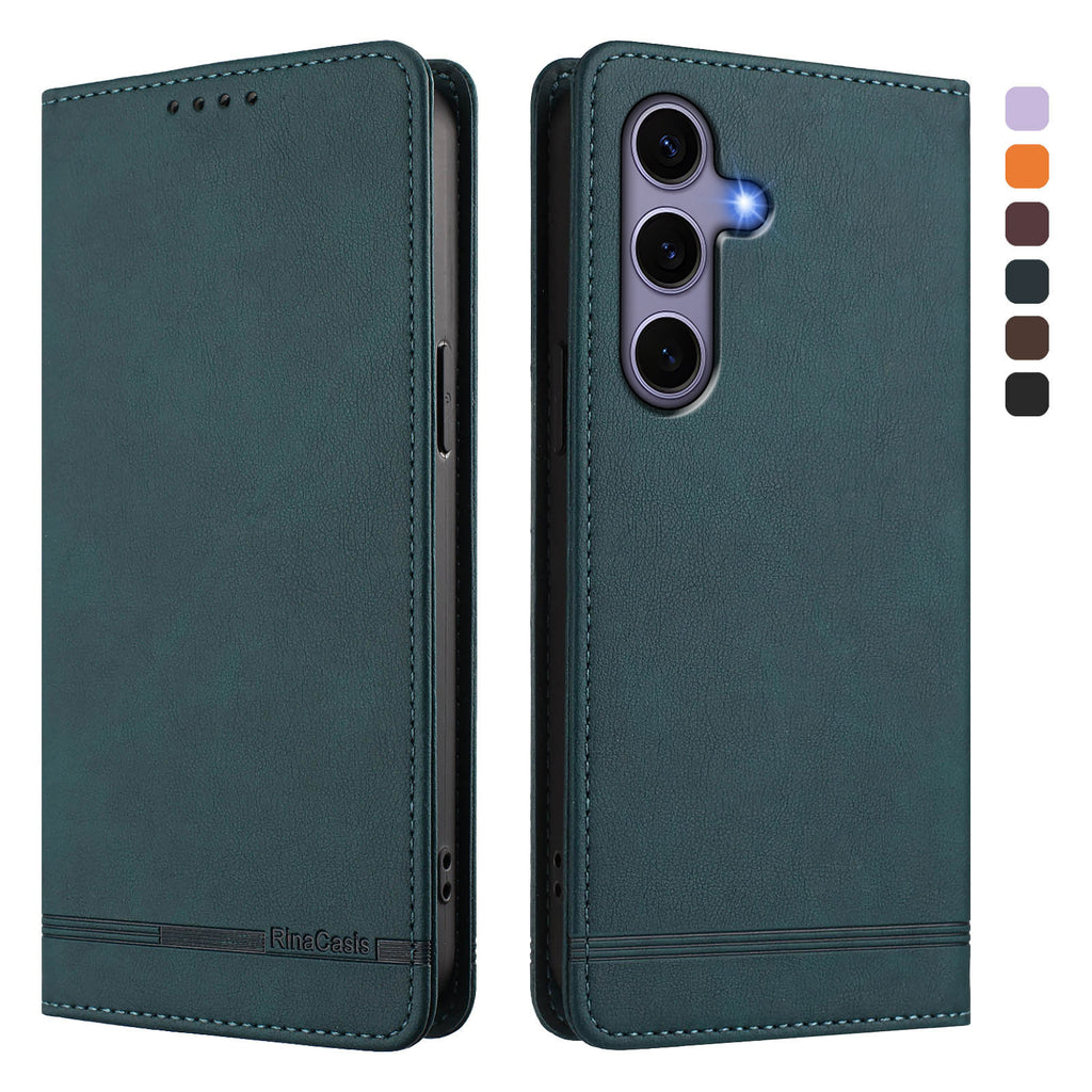 For Samsung Galaxy S24 / Galaxy S25 Case RINACASIS RC23 RFID Blocking Wallet Stand PU Leather Phone Cover