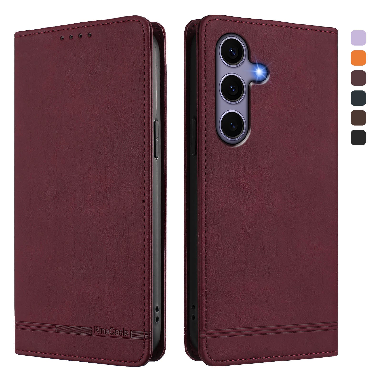 For Samsung Galaxy S24 / Galaxy S25 Case RINACASIS RC23 RFID Blocking Wallet Stand PU Leather Phone Cover