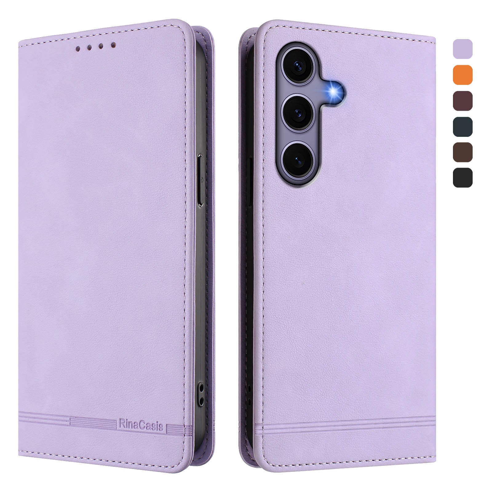 For Samsung Galaxy S24 / Galaxy S25 Case RINACASIS RC23 RFID Blocking Wallet Stand PU Leather Phone Cover