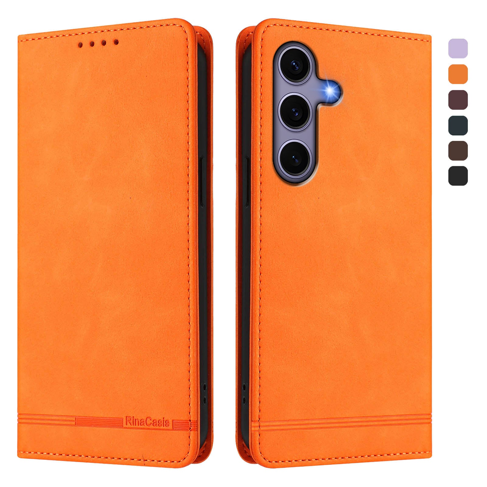 For Samsung Galaxy S24 / Galaxy S25 Case RINACASIS RC23 RFID Blocking Wallet Stand PU Leather Phone Cover