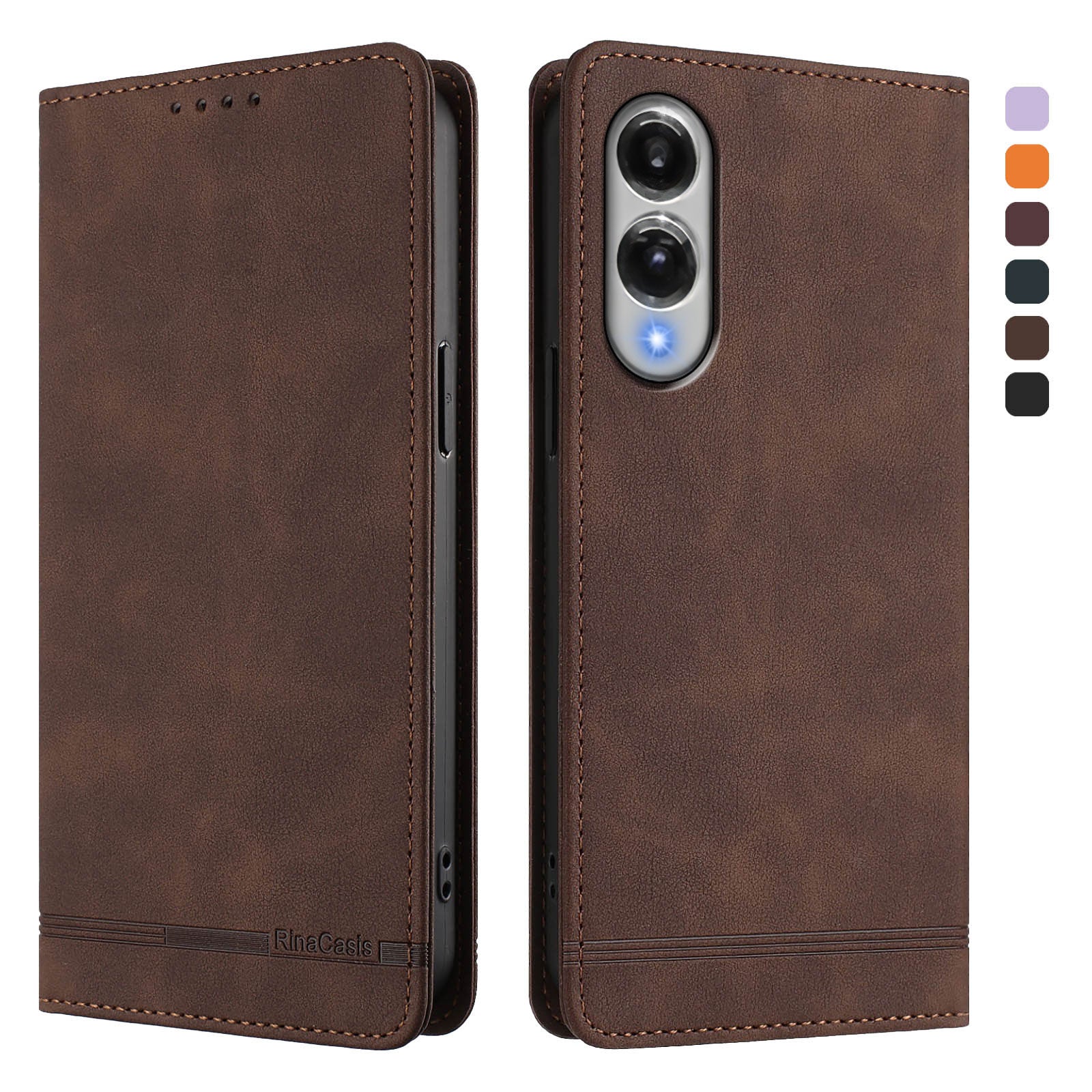 For Samsung Galaxy S25 Edge Case RINACASIS RC23 RFID Blocking Wallet Stand PU Leather Phone Cover