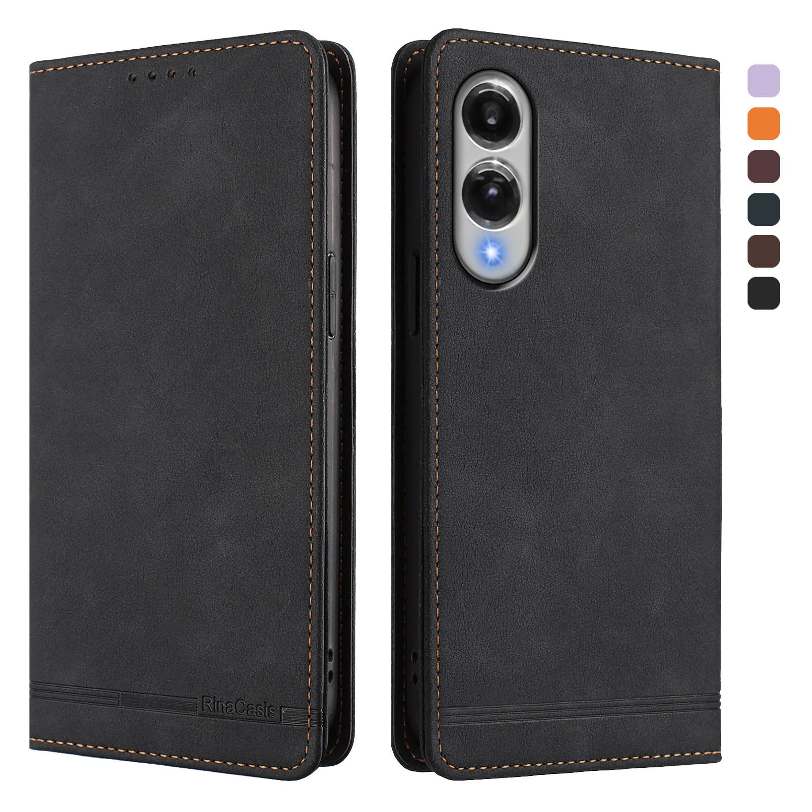 For Samsung Galaxy S25 Edge Case RINACASIS RC23 RFID Blocking Wallet Stand PU Leather Phone Cover