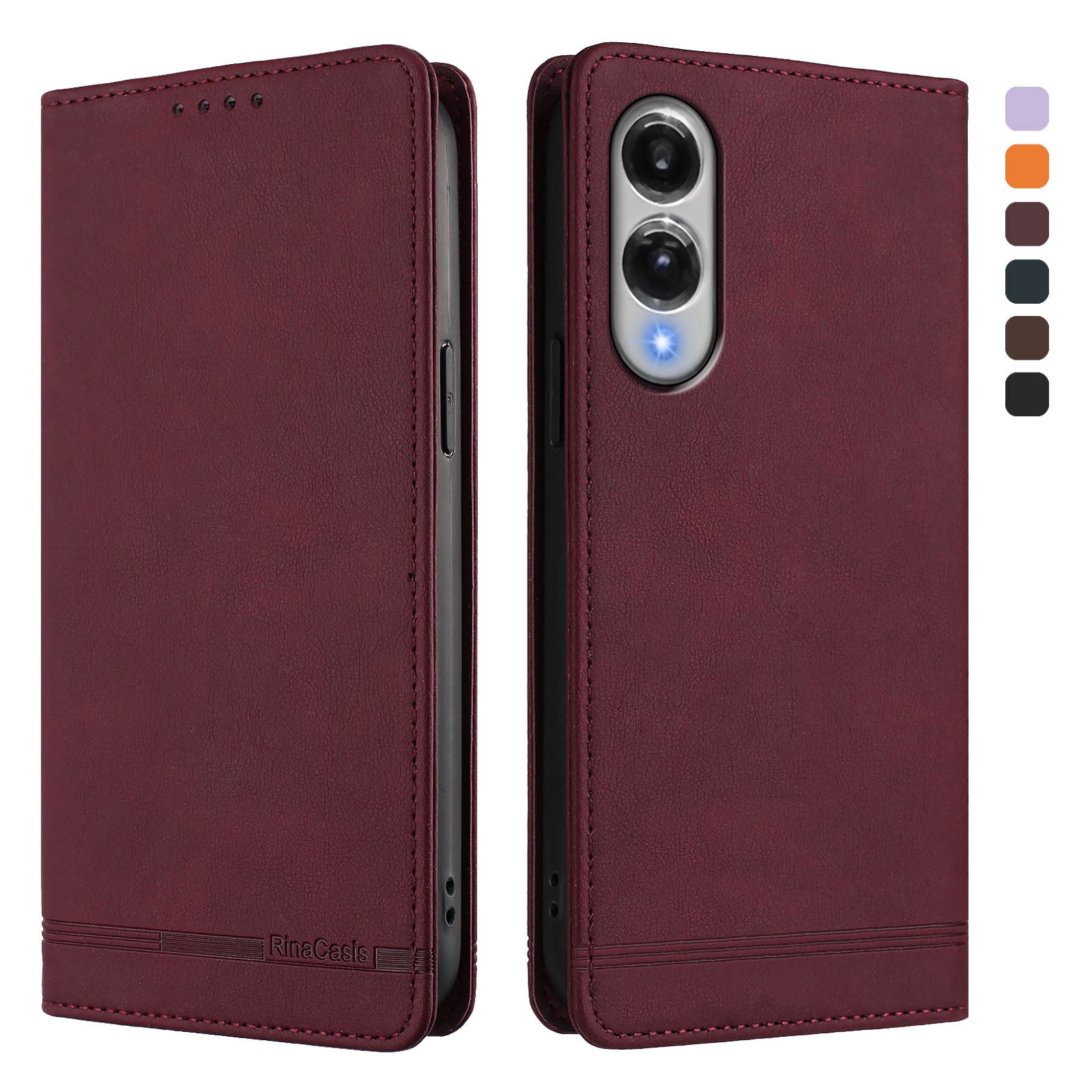 For Samsung Galaxy S25 Edge Case RINACASIS RC23 RFID Blocking Wallet Stand PU Leather Phone Cover