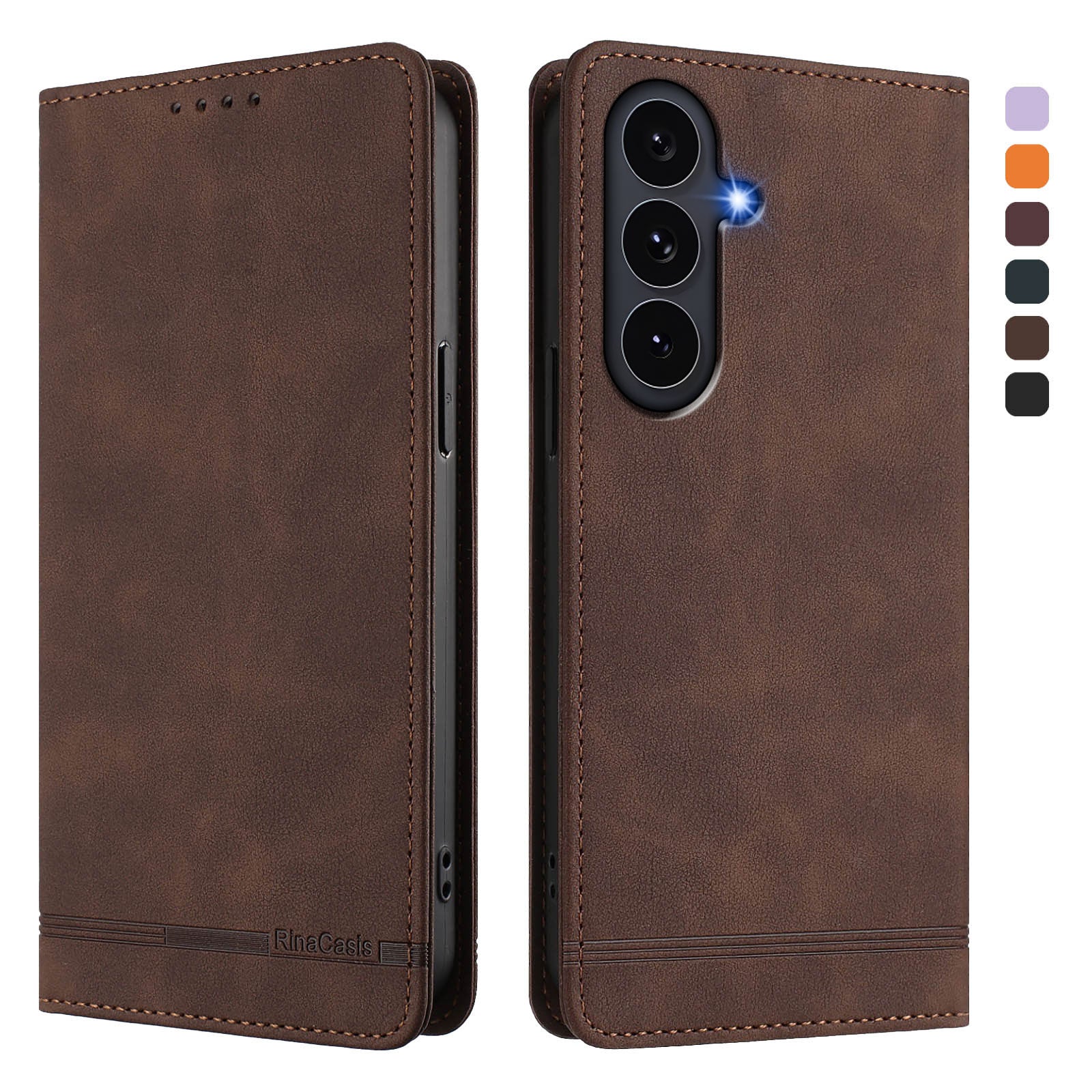 For Samsung Galaxy S25 FE Case RINACASIS RC23 RFID Blocking Wallet Stand PU Leather Phone Cover