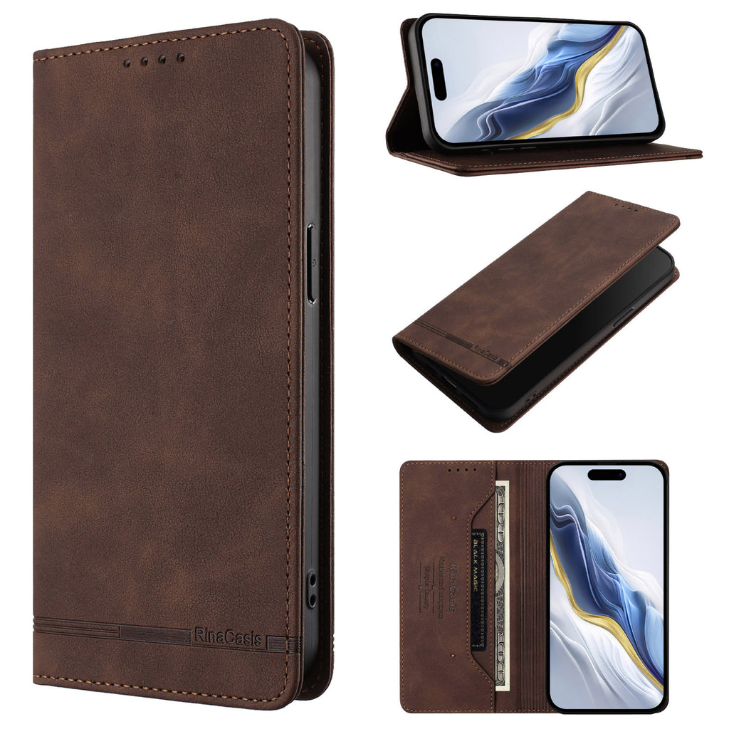 For Samsung Galaxy S25 FE Case RINACASIS RC23 RFID Blocking Wallet Stand PU Leather Phone Cover