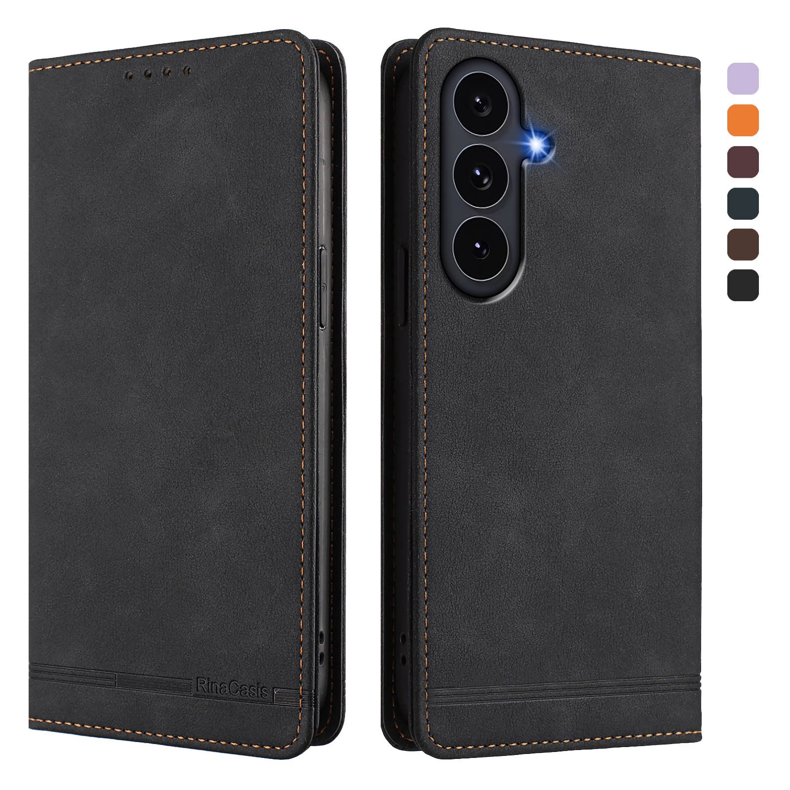 For Samsung Galaxy S25 FE Case RINACASIS RC23 RFID Blocking Wallet Stand PU Leather Phone Cover