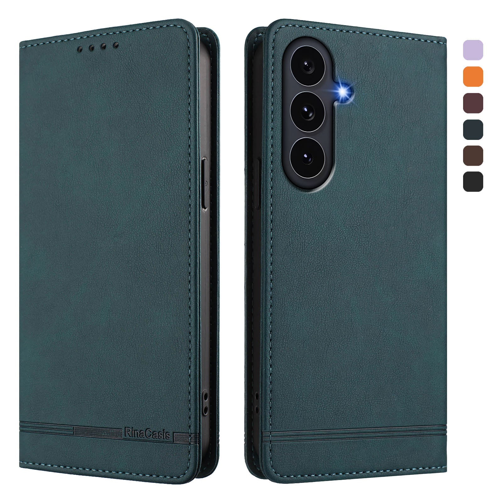 For Samsung Galaxy S25 FE Case RINACASIS RC23 RFID Blocking Wallet Stand PU Leather Phone Cover