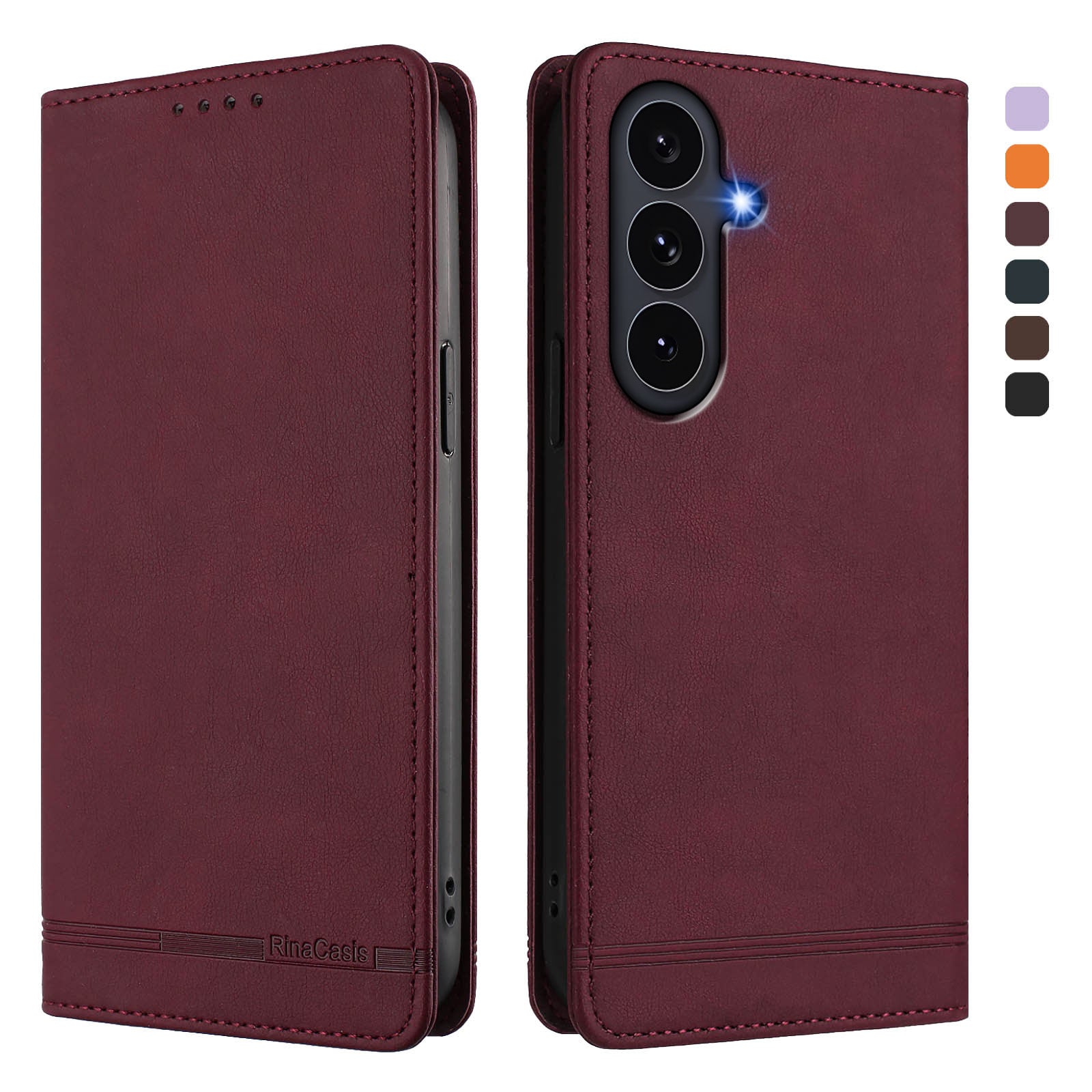 For Samsung Galaxy S25 FE Case RINACASIS RC23 RFID Blocking Wallet Stand PU Leather Phone Cover