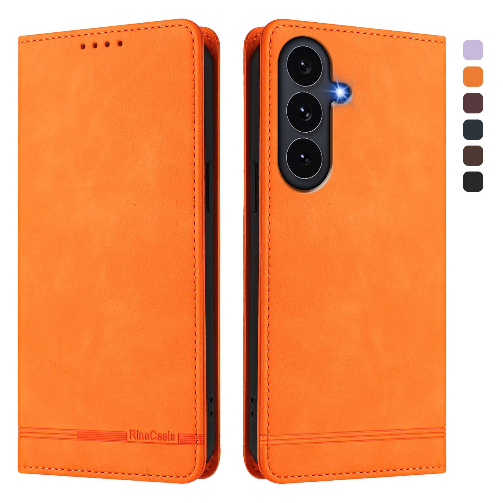 For Samsung Galaxy S25 FE Case RINACASIS RC23 RFID Blocking Wallet Stand PU Leather Phone Cover