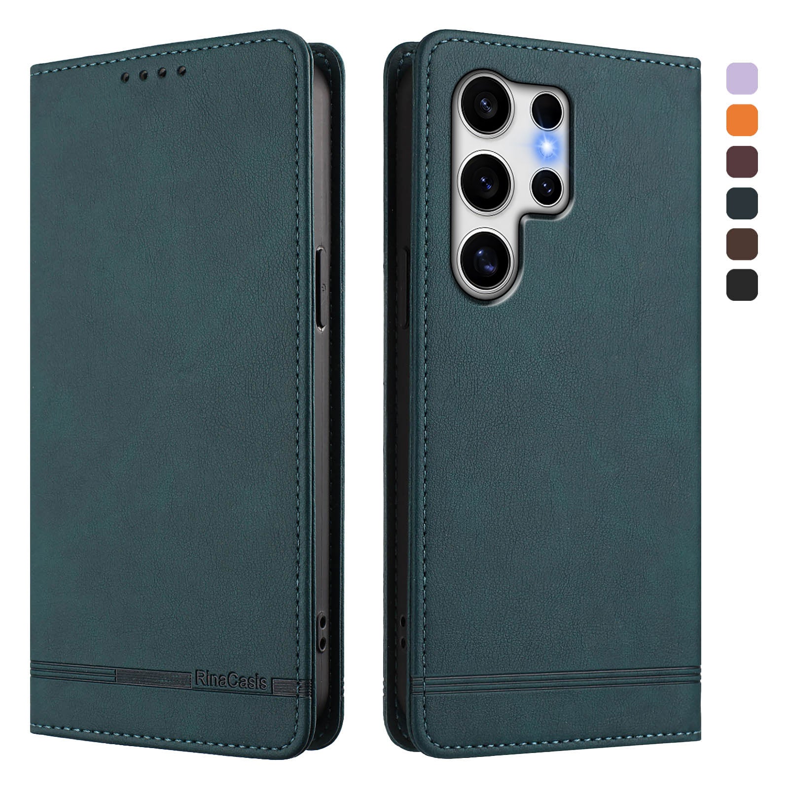 For Samsung Galaxy S25 Ultra Case RINACASIS RC23 RFID Blocking Wallet Stand PU Leather Phone Cover