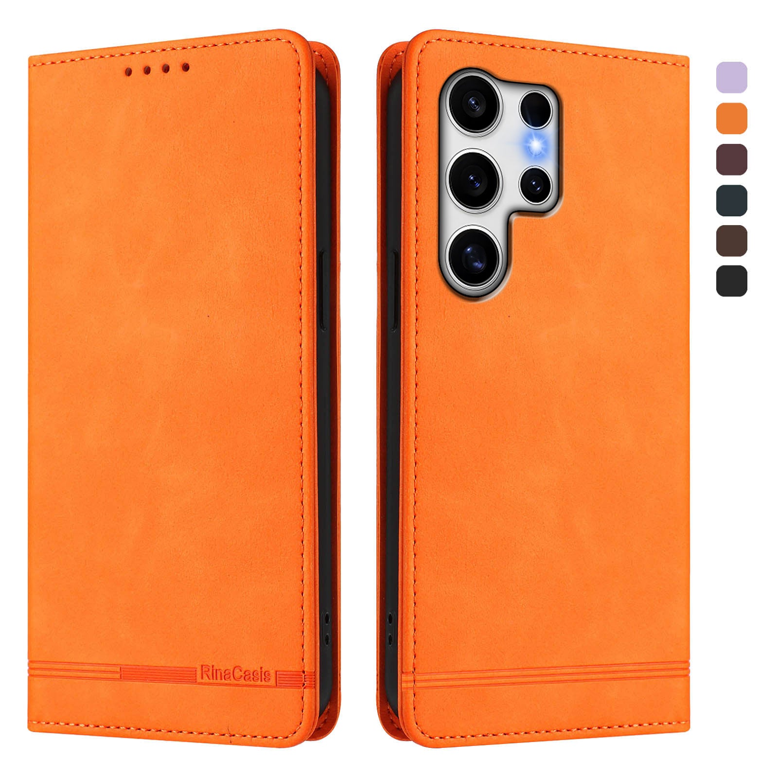 For Samsung Galaxy S25 Ultra Case RINACASIS RC23 RFID Blocking Wallet Stand PU Leather Phone Cover