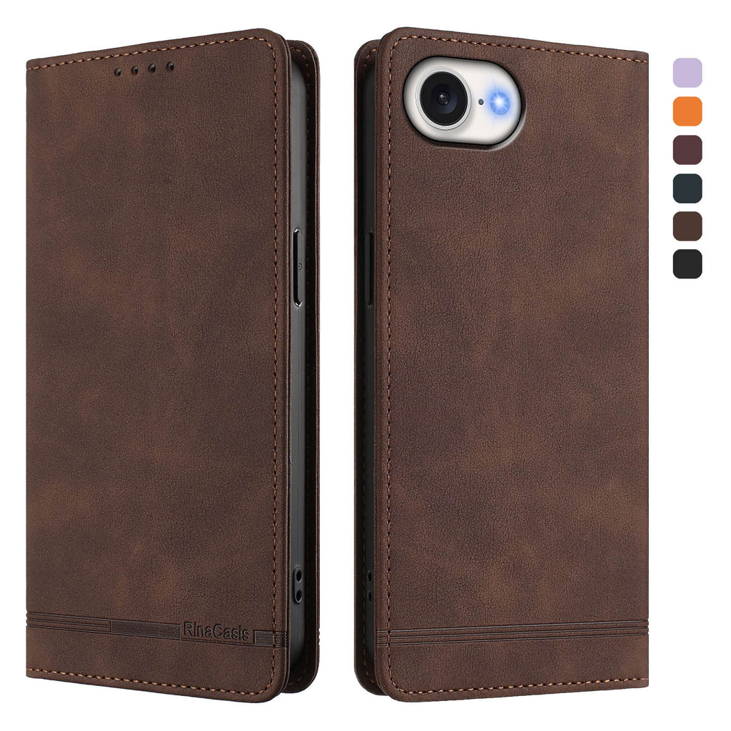 For iPhone 16e Case RINACASIS RC23 RFID Blocking Wallet Stand PU Leather Phone Cover
