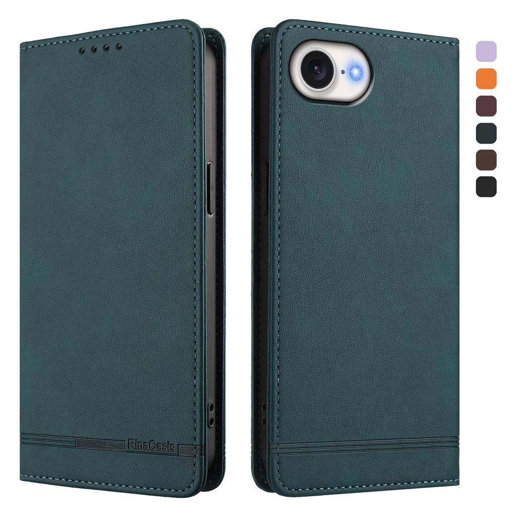 For iPhone 16e Case RINACASIS RC23 RFID Blocking Wallet Stand PU Leather Phone Cover