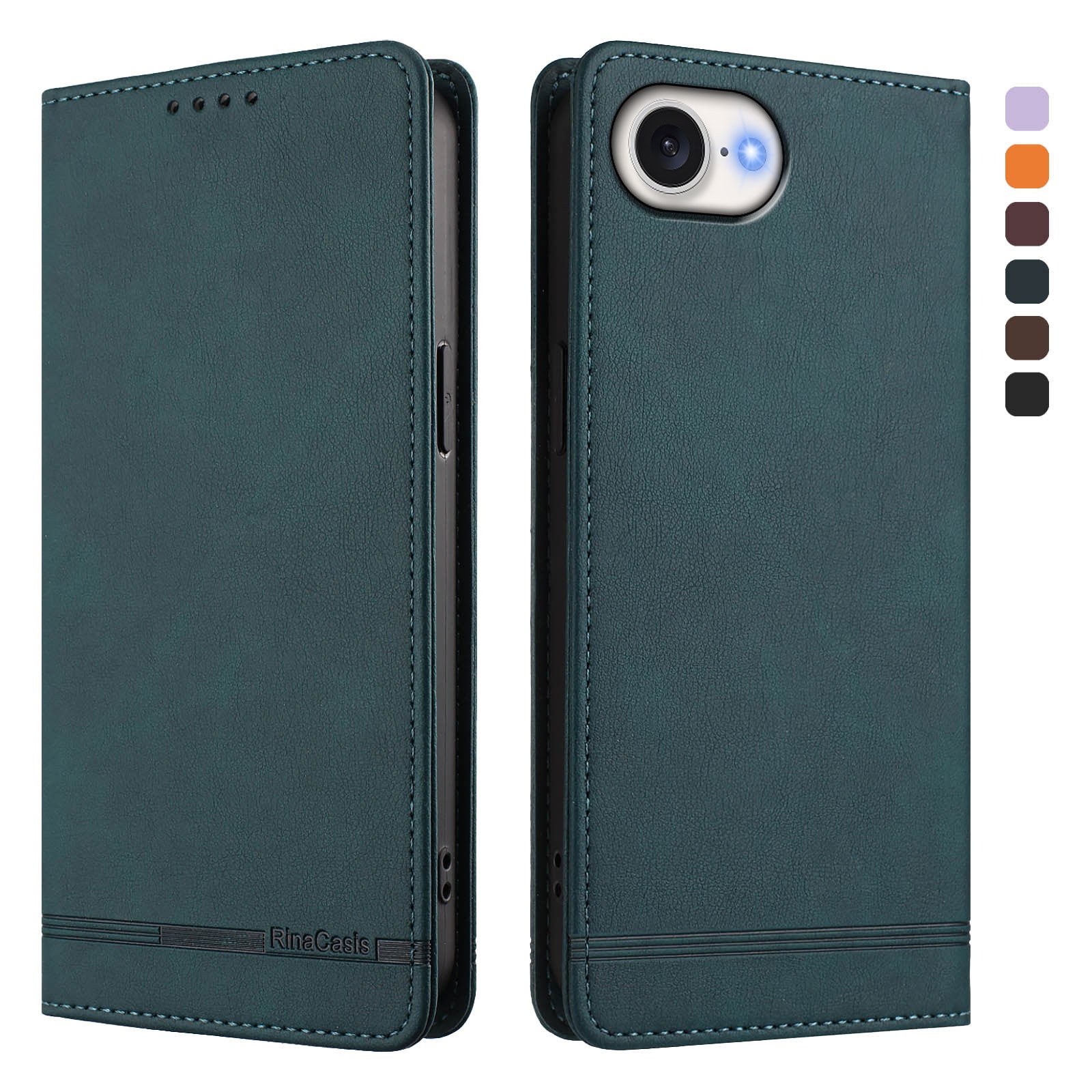 For iPhone 16e Case RINACASIS RC23 RFID Blocking Wallet Stand PU Leather Phone Cover