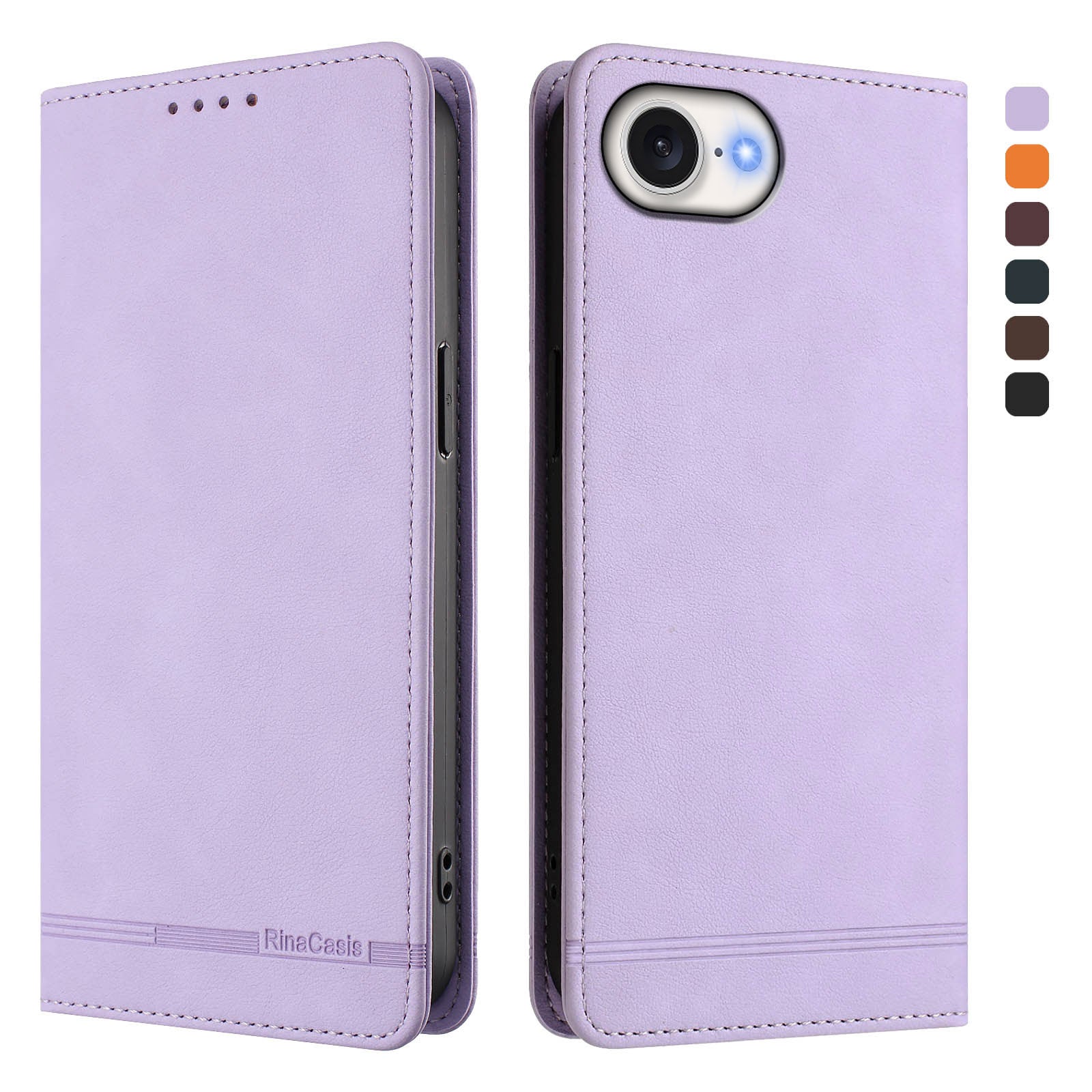 For iPhone 16e Case RINACASIS RC23 RFID Blocking Wallet Stand PU Leather Phone Cover