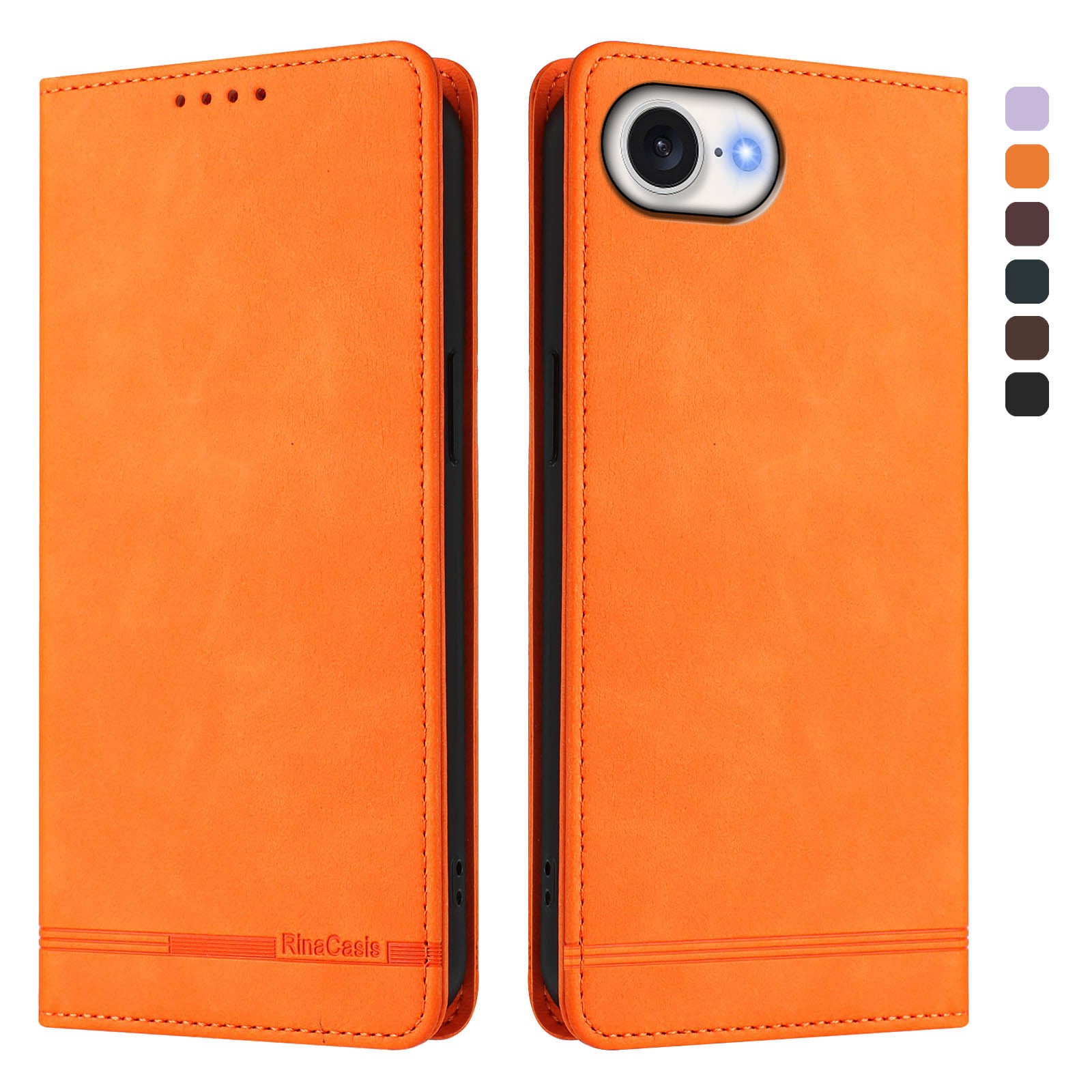 For iPhone 16e Case RINACASIS RC23 RFID Blocking Wallet Stand PU Leather Phone Cover