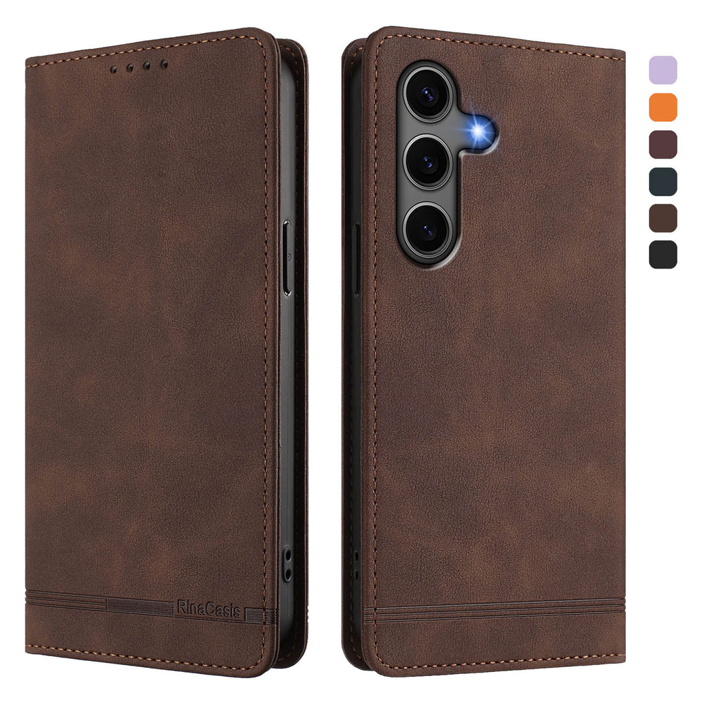 For Samsung Galaxy S24+ / Galaxy S25+ Case RINACASIS RC23 RFID Blocking Wallet Stand PU Leather Phone Cover