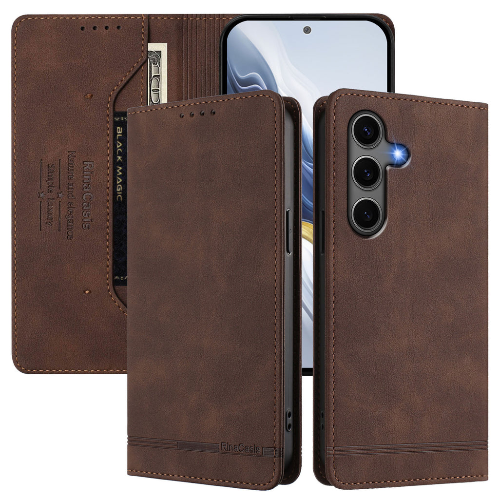 For Samsung Galaxy S24+ / Galaxy S25+ Case RINACASIS RC23 RFID Blocking Wallet Stand PU Leather Phone Cover