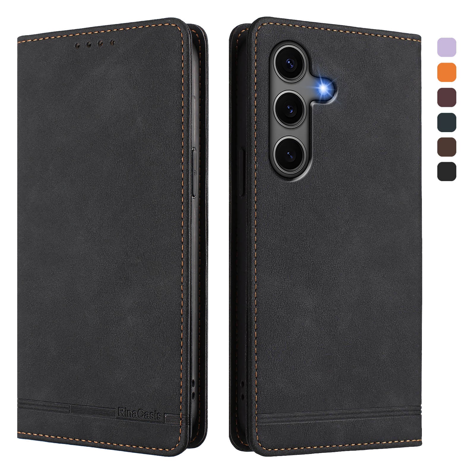 For Samsung Galaxy S24+ / Galaxy S25+ Case RINACASIS RC23 RFID Blocking Wallet Stand PU Leather Phone Cover