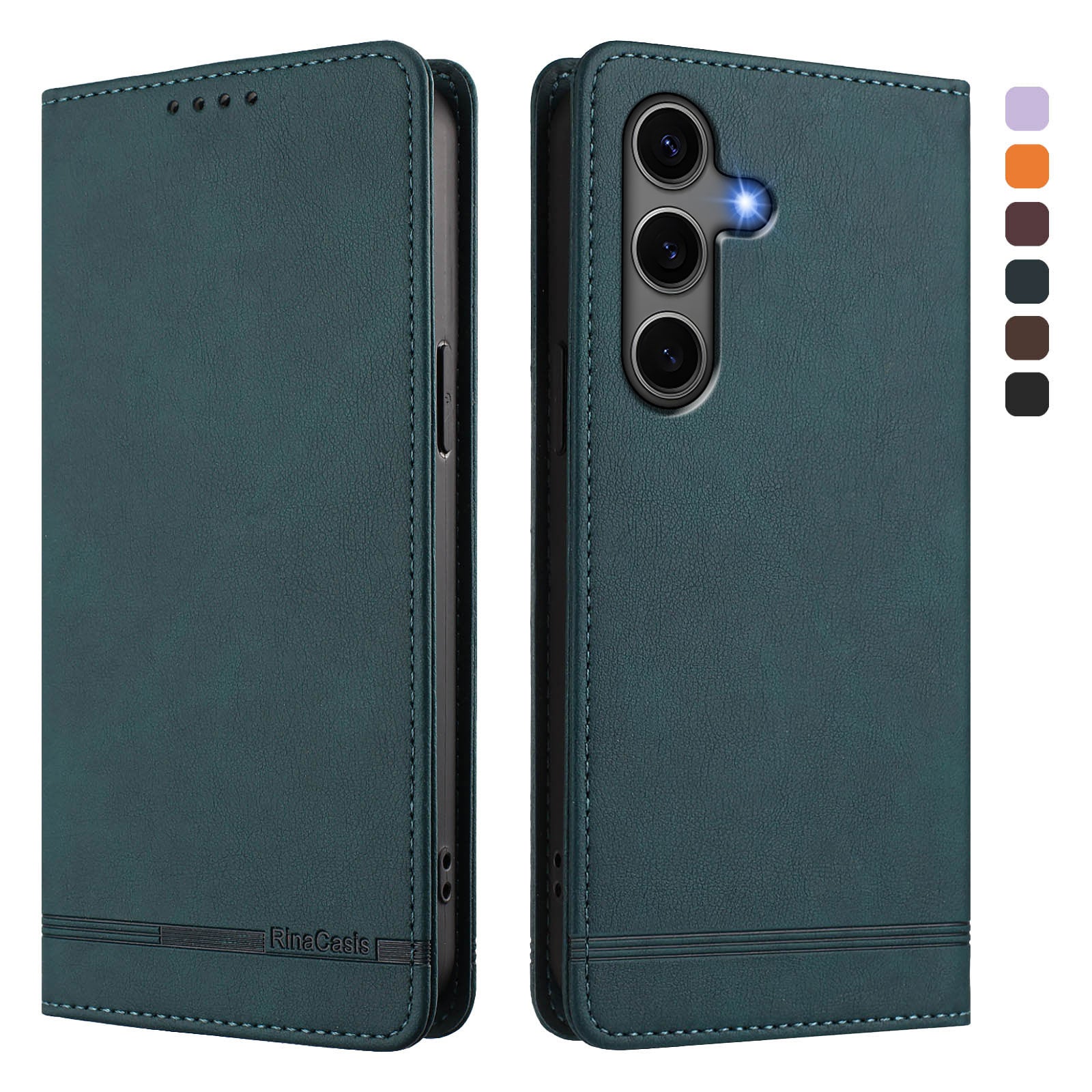 For Samsung Galaxy S24+ / Galaxy S25+ Case RINACASIS RC23 RFID Blocking Wallet Stand PU Leather Phone Cover