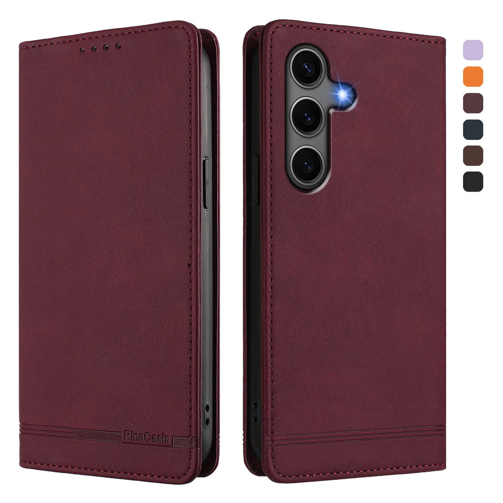 For Samsung Galaxy S24+ / Galaxy S25+ Case RINACASIS RC23 RFID Blocking Wallet Stand PU Leather Phone Cover