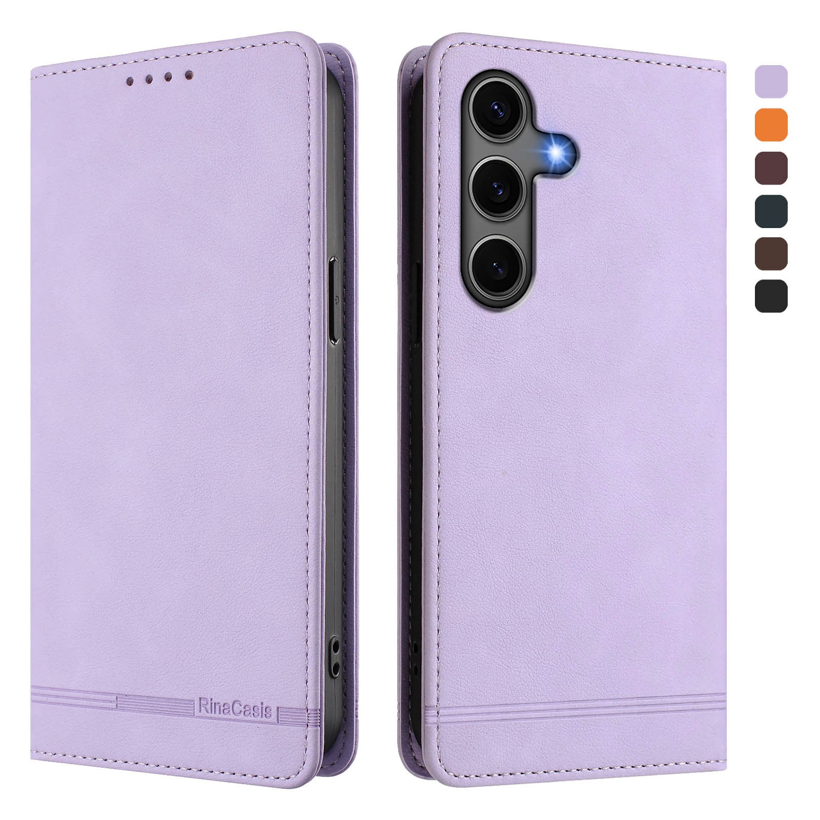 For Samsung Galaxy S24+ / Galaxy S25+ Case RINACASIS RC23 RFID Blocking Wallet Stand PU Leather Phone Cover