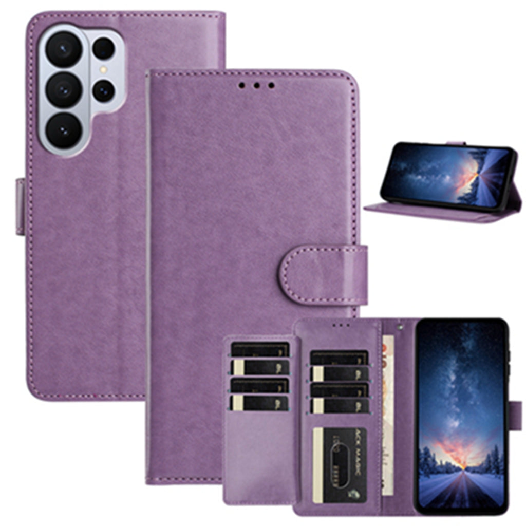 For Samsung Galaxy S26 Ultra Wallet Phone Case Stand PU Leather Folio Flip Cover with 8 Card Slot