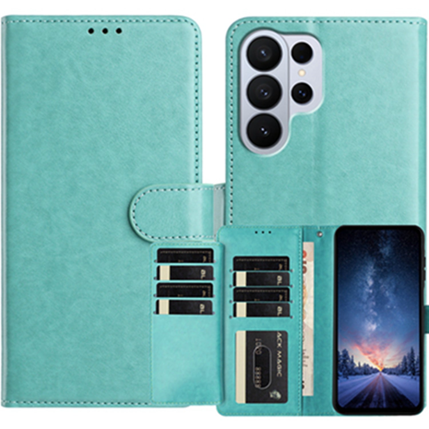 For Samsung Galaxy S26 Ultra Wallet Phone Case Stand PU Leather Folio Flip Cover with 8 Card Slot