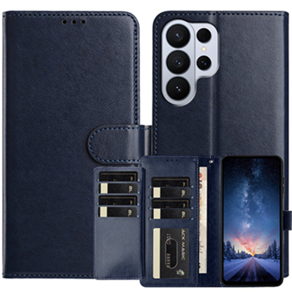 For Samsung Galaxy S26 Ultra Wallet Phone Case Stand PU Leather Folio Flip Cover with 8 Card Slot