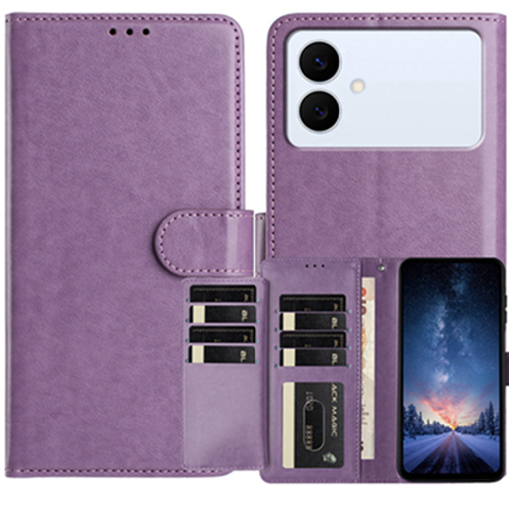 For Samsung Galaxy S26 Edge Wallet Phone Case Stand PU Leather Folio Flip Cover with 8 Card Slot