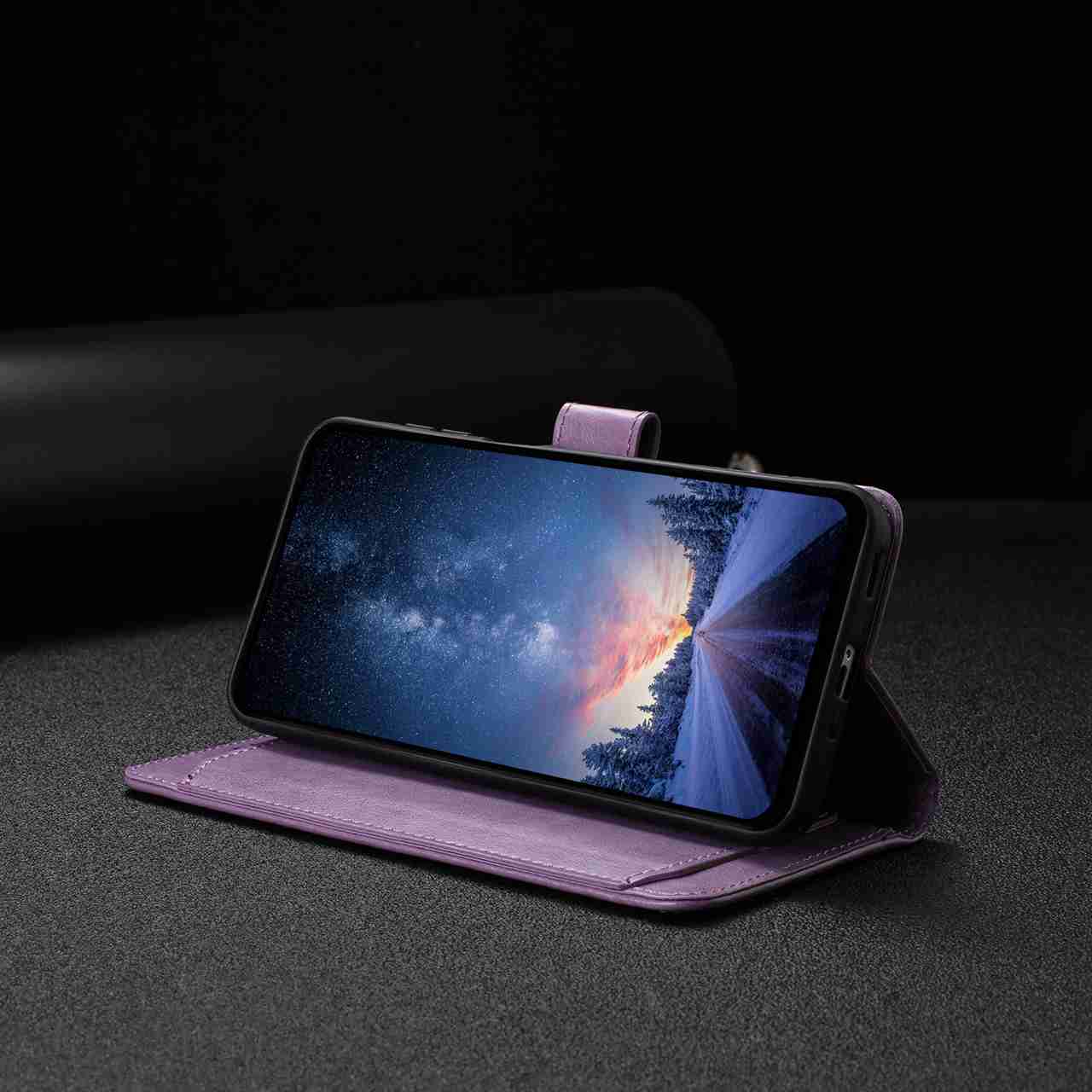 For Samsung Galaxy S26 Edge Wallet Phone Case Stand PU Leather Folio Flip Cover with 8 Card Slot