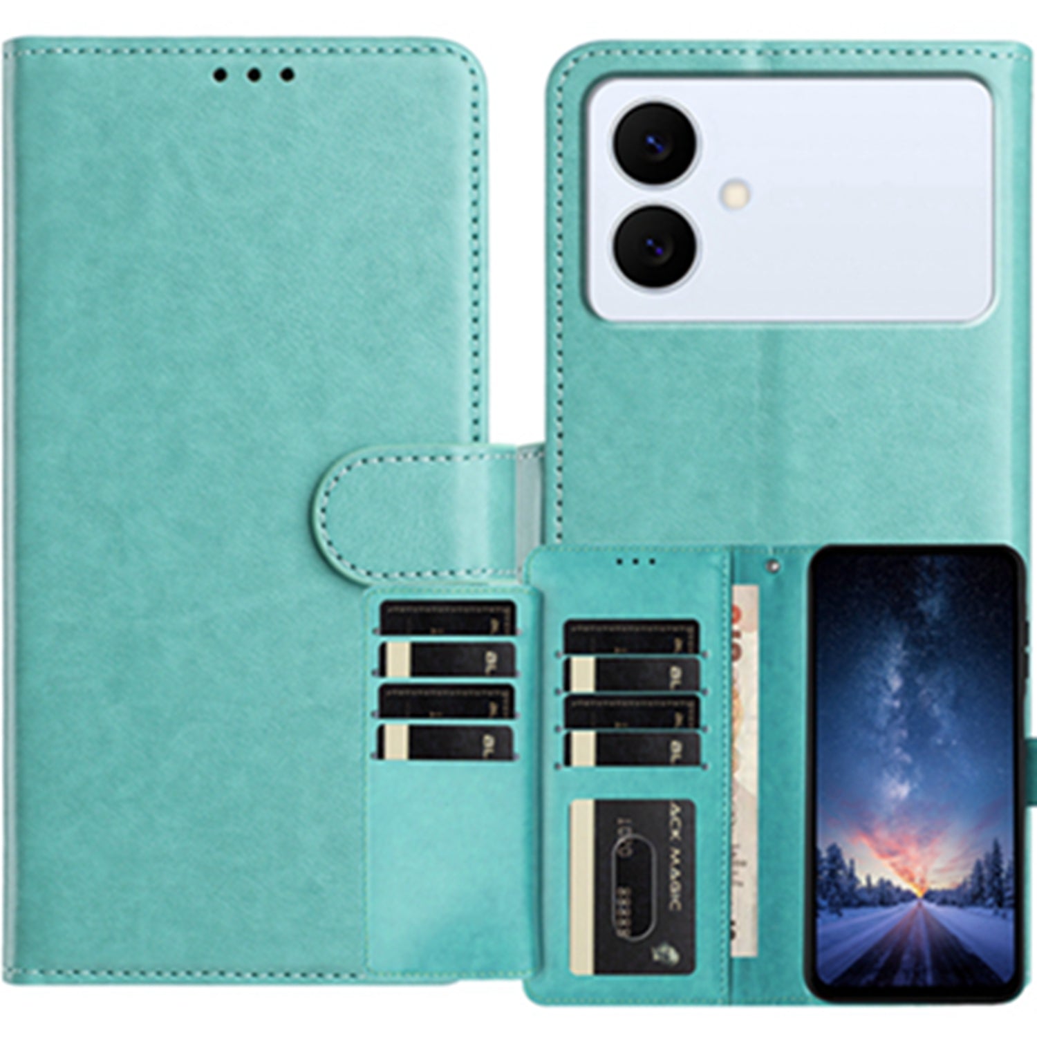 For Samsung Galaxy S26 Edge Wallet Phone Case Stand PU Leather Folio Flip Cover with 8 Card Slot