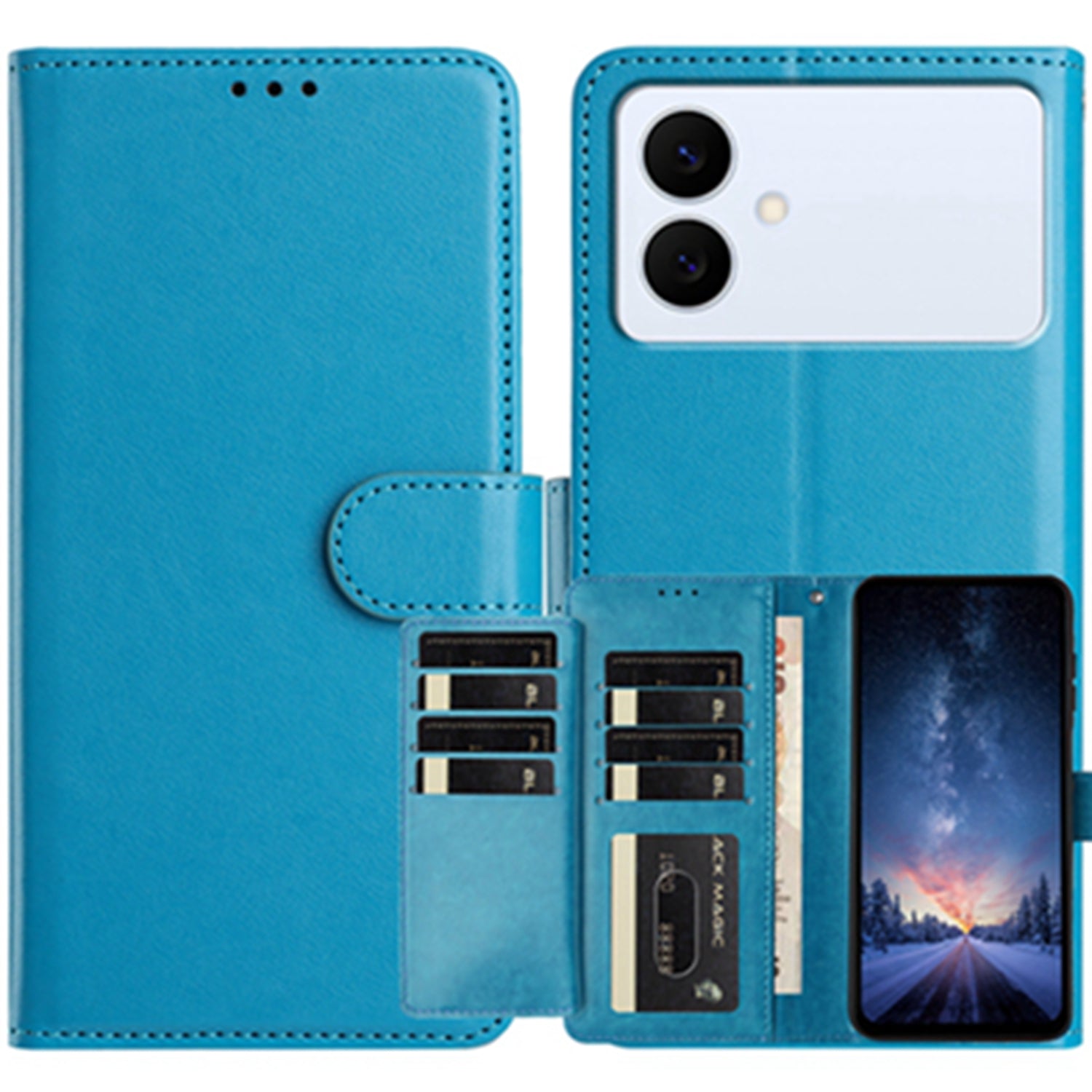 For Samsung Galaxy S26 Edge Wallet Phone Case Stand PU Leather Folio Flip Cover with 8 Card Slot