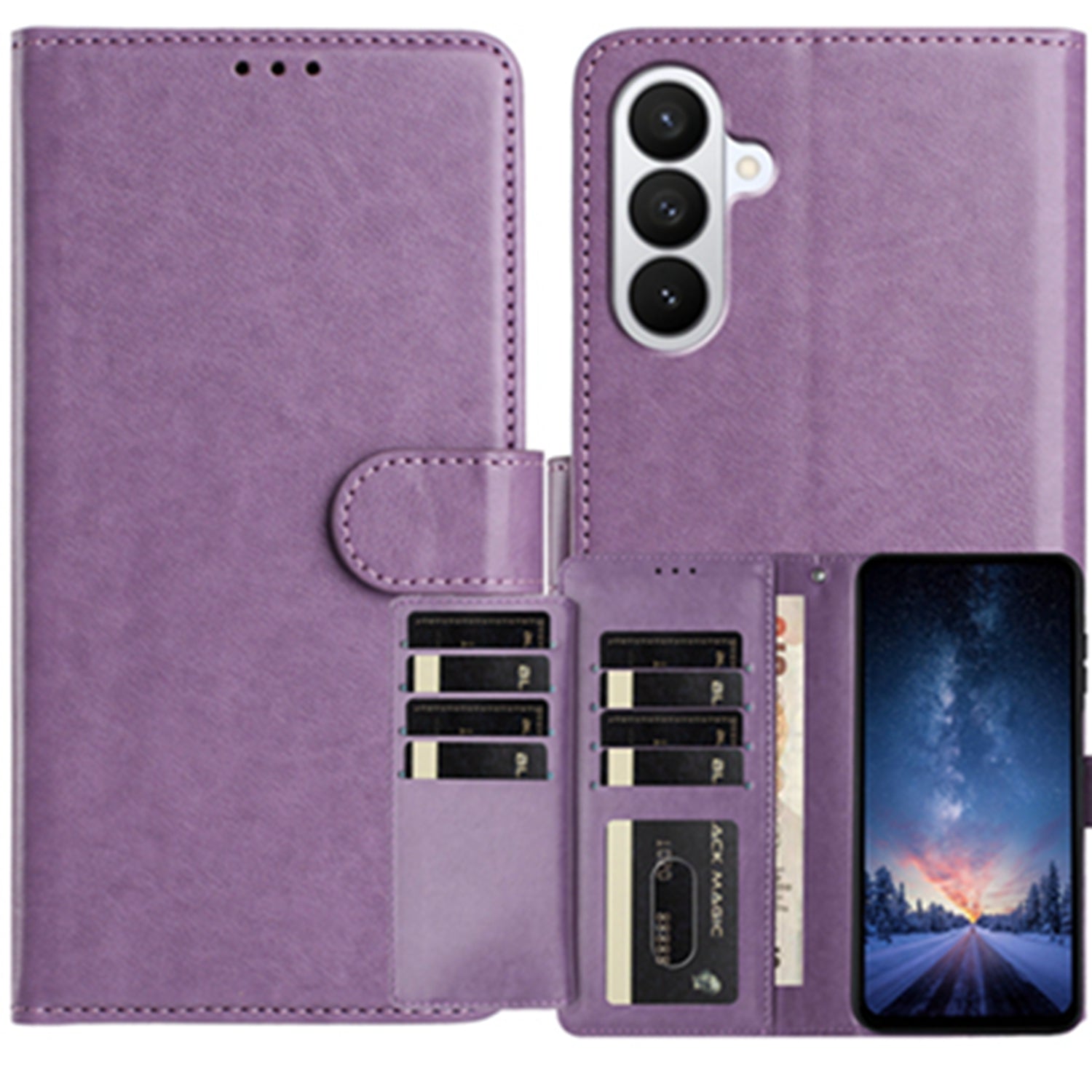 For Samsung Galaxy S26 Pro Wallet Phone Case Stand PU Leather Folio Flip Cover with 8 Card Slot